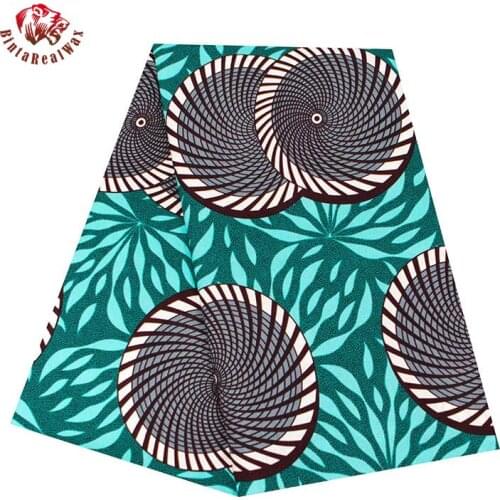 Free shipping Ankara African Wax Veritable Real Wax Fabric Polyester Sewing Dress Material 6yards/One Pieces FP6226