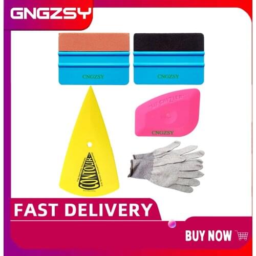 CNGZSY Vinyl Wrap Squeegee Work Gloves Auto Film Tinting Sharp Corner Scraper Carbon Fiber Foil Application Installation Kit K58