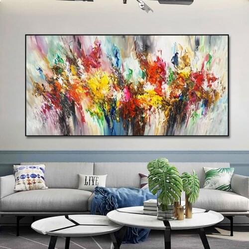 Decorative Paintings Abstract Art Colorful Pictures Canvas Painting Flower Posters Prints Cuadros Wall Art For Living Room Decor
