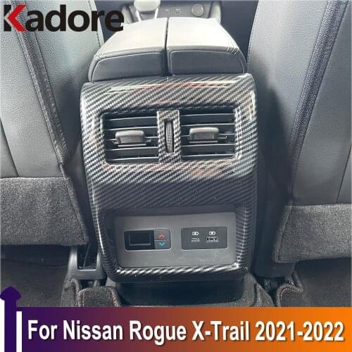For Nissan Rogue X-trail 2021 2022 Car Interior Accessories Armrest Rear Air Conditonnal Vent Cover Trim AC Outlet Panel frame
