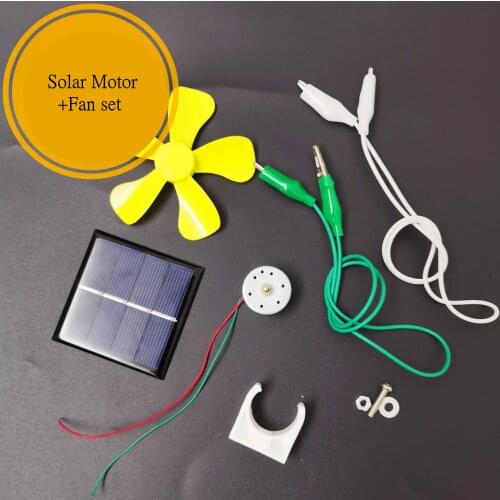 Solar DC Motor Fan blade Set DC1.5--9V 3V 1500RPM Mini hand-held Fan,Solar Panel power generation Handwork DIY Motor