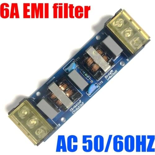 Two-stage AC 110V 220V 6A Power Filter EMI Filter Audio Power Filter Power Purifier Board noise FOR Speaker Amplifier CAR