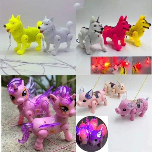 Electronic Walking Pig Wolf Unicorn LED Glow Pet Toy Electric Musical Flashing Interactive Toys Christmas For Children Gift