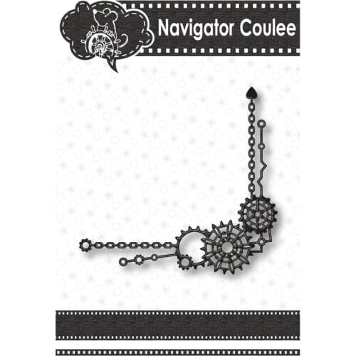 Photo frame border punk industrial gear texture cutting die cut decorative template DIY greeting card handmade new 2021