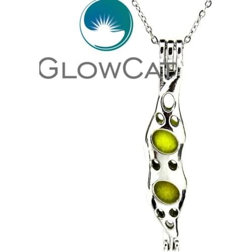 GLOWCAT KK605 Plant Pea Beads Cage Essential Oil Diffuser Aromatherapy Pearl Cage Locket Necklace Girl Women Party Jewelry