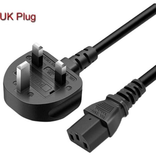 UK three-hole plug power cable is suitable for computer adapters, rice cookers, printers and other equipment