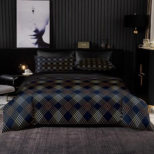 Nordic Style Duvet Cover Set With Pillowcase,240x220 Quilt Cover,200×200 Blanket Cover,Elegant Diamond Pattern Bedding Set