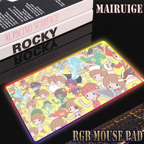 KilllaKill Anime RGB Gaming Mouse Pad Computer Large Mousepad Backlit XXL Mouse Pads LED Mause Carpet 900x400MM Desk Mat for CS