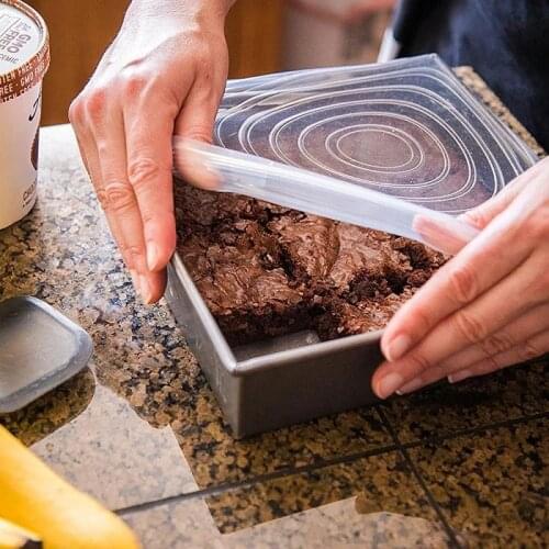 6pcs Fruit Food Saran Wrap Stretch Vacuum Silicon Cover Kitchen Storage Reusable Organization Keep Fresh Seal Lid Bowl Container