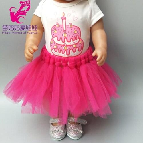 Doll dress for 43cm baby doll clothes 18 inch doll lace cake dress baby birthday gift