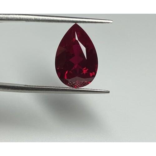 Best Quality China Lab Grown Synthetic Pear Shape 13x18mm Big Size Ruby Gemstones for Enagagement Ring