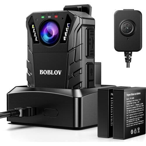 BOBLOV KJ09 Mini Body Camera 128G FHD 1296P Bodycam Police Small Portable Night Vision IP66 Waterproof Extra Lens Micro Camera