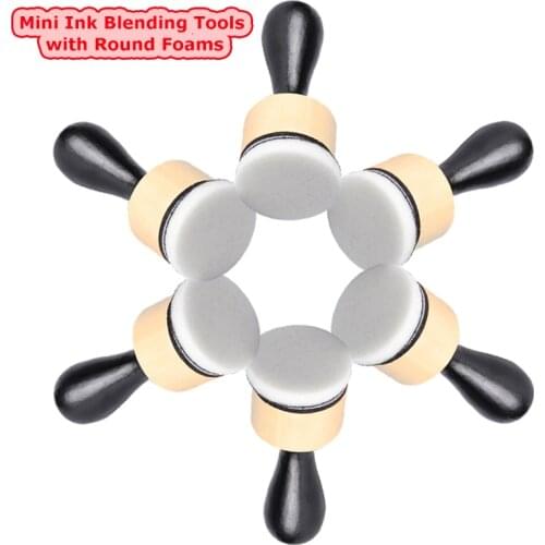Mini Ink Blending Tools with Round Foams Refills for DIY Scrapbooking Painting Paper Craft Card Making Suppliers 2021 New