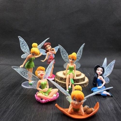 6pcs/Set DIY Miniature Flying Flower Fairy Aquarium Ornaments Succulent Cartoon Gifts Pokemon Fish Tank Aquarium Decoration
