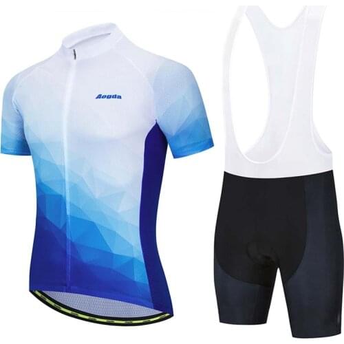 Aogda Men Cycling Clothing Cycling Jersey Set Summer Quick Dry Bicycle Uniform Breathable Road Bike Shirt