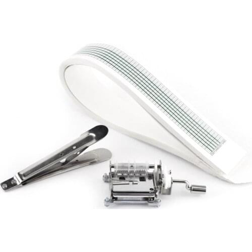 Hot Diy Music Box Tune Hand Crank 15 Notes Music Instrument Set With 20 Pcs Blank Note Crank Mechanical Musical Box