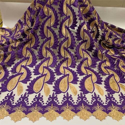 2020 Latest Fashion Design African Lace Fabrics High Quality Embroidered Beaded French Tulle Guipure Lace Fabric 5Yards!ZQF88297