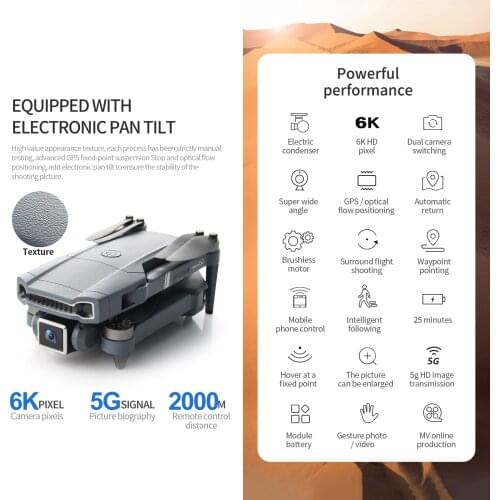 New S179 Drone Professional 6K/4K HD Camera Aerial Photography Brushless Motor 5G WIFI FPV Foldable RC Quadcopter RC Helicopter