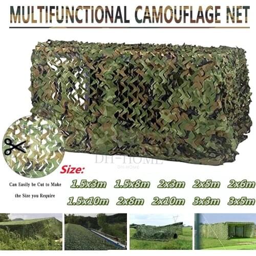 DH 2x3m /3x5m Hunting Military Camouflage Nets Woodland Army training Camo netting Car Covers Tent Shade Camping Sun Shelter