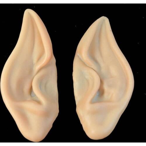 Wholesale 100pcs Latex Fairy Pixie Elf Ears Cosplay Accessories LARP Halloween Party Latex Soft Pointed Prosthetic Tips Ear