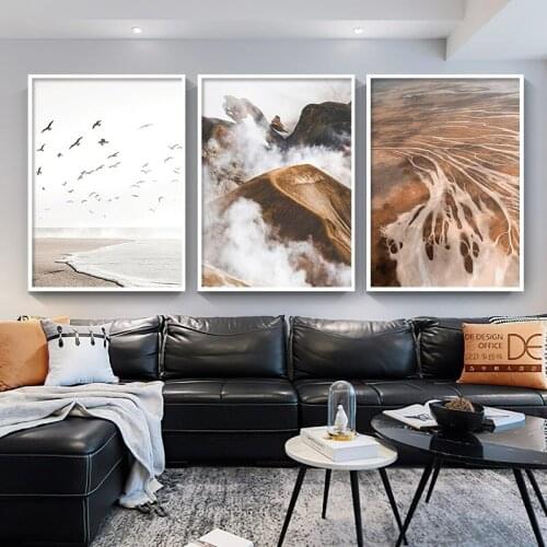 Living Room Home Decoration Nordic Posters And Prints Autumn Stone Desert Beach Gable Art Canvas Painting Wall Picture
