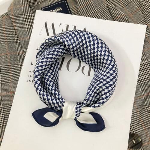 70cm Classic Bandana Fashion Hijab Scarf Women Luxury Silk Foulard Femme Square Neckerchief Office Lady Scarves