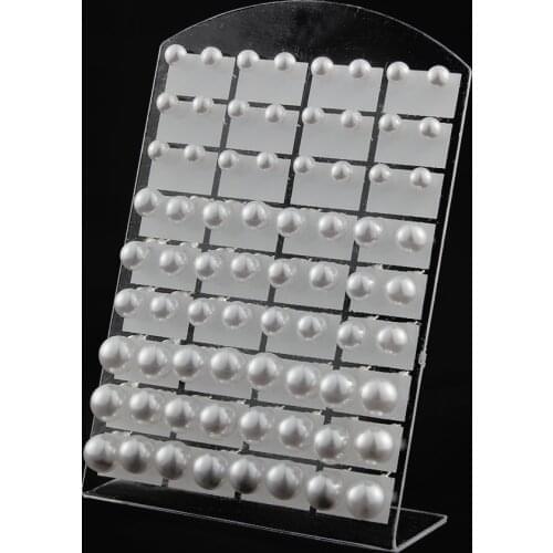 36 Pairs One Set 6 8 10mm Bead White Round Imitation Pearls Earrings Stud with Stainless Steel Earring Stick Jewelry