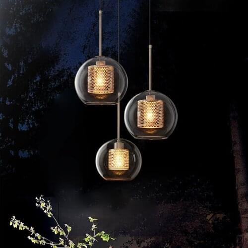 AC220V 5W Modern minimalist glass ball chandelier, creative personality decorative light, suitable for restaurant/room lighting