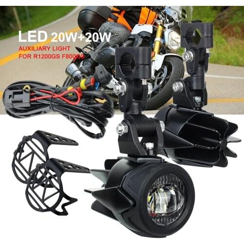 Motorcycle LED Fog Lights Auxiliary Lights Brighter Lamp Assembly 40W for BMW R1200GS R1250GS ADV F800GS for Yamaha MT07 MT09