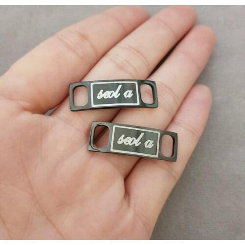 Stainless Steel Shoe Decorations Custom Name Shoe-Buckle For Women Sneaker Jewelry Personalized Shoe Tag Black Shoe Fastener