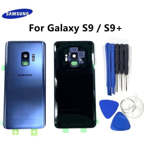 For Samsung Galaxy S9 G960 G960F S9+ Plus G965 G965F Battery Door Shell Back Cover Housing Rear Glass Case With Adhesive Sticker