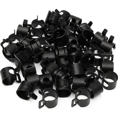 Free shipping 5pcs Hose Clamps Fuel Hose Line Water Pipe Clamp Hoops Air Tube Fastener Spring Clips M6-32mm