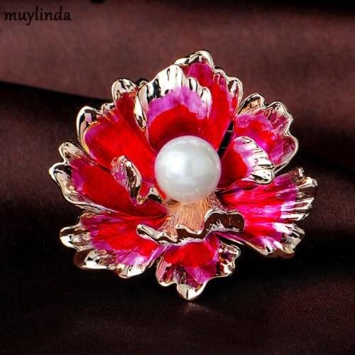 Muylinda Flower Pearl Brooches For Women Trendy Brooch Pins Lapel Pin Accesorios Big Brooch Jewelry For Graduation Gift