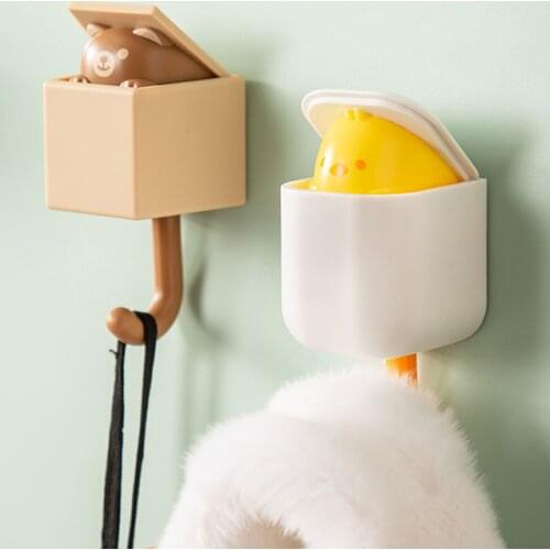 1 Pieces Creative Pet Hook Cute Seamless Dormitory Bedroom Door Hangers Hooks Key Umbrella Towel Cap Coat Rack Wall Decoration