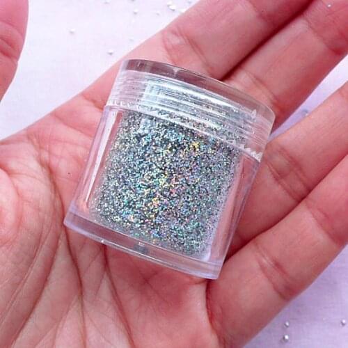10ml/box holographic Silver color Hexagon Sprinkles Mixed Size DIY Glitter for Nail Decoration & Paper Craft (0.2MM) Glitter
