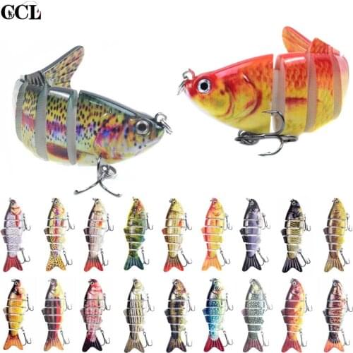 100mm 16.5g Hard Fishing Lures Multi Jointed Sinking Swimbait NO.6 Treble Hooks Fit Ocean Lake River For Trout Shad With 3D Eyes