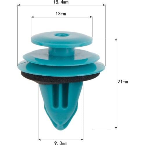 100Pcs Car Fender Interior Door Card Trim Panel Clips Push Type Plastic Rivets Retainers Blue Auto Fastener Clip Car Styling