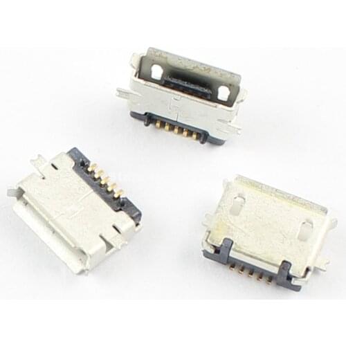 100pcs Micro USB Type AB Female 5 Pin SMT Socket Connector
