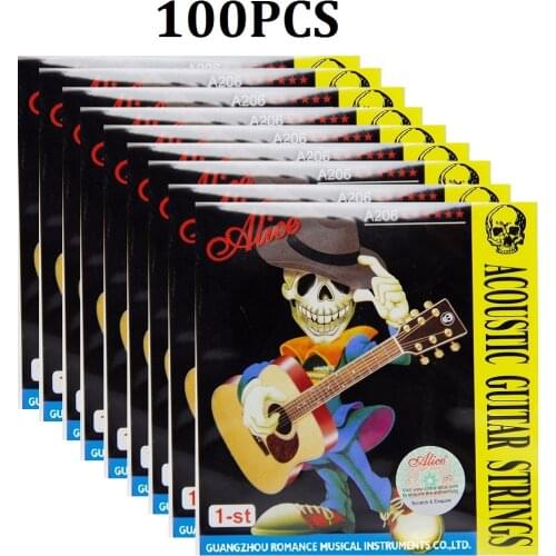 100pcs Alice A206 1-st Strings 011 inch Steel Acoustic Guitar Strings Single E 1-st strings