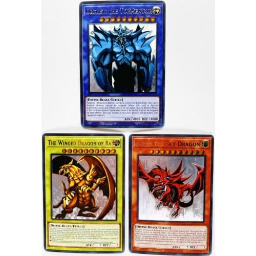 3pcs/set Yu Gi Oh Egyptian God Obelisk the Tormentor Japanese DIY Toys Hobbies Hobby Collectibles Game Collection Anime Cards
