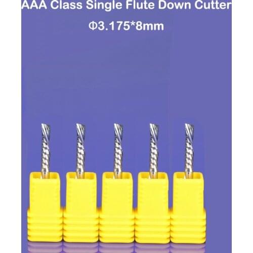 5pcs NEW Left Handed CNC bits for PCB down clean cutting, FREE Shipping PCB single flute endmill cutter router bits 1/8" * 8mm