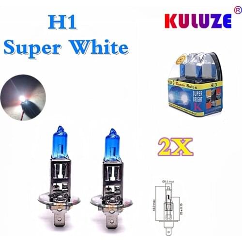 Automobile halogen lamp super white H1 12v55w plastic box packing headlamp bulb high low fog lamp