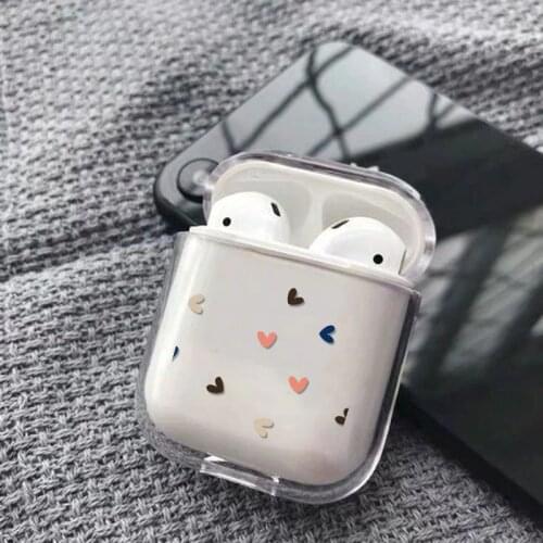 Jaomax Plastic Hard PC Transparent Lovely Small Flower Love Heart Wireless Earphone Case for Airpods Protetive Cover Capa Fundas