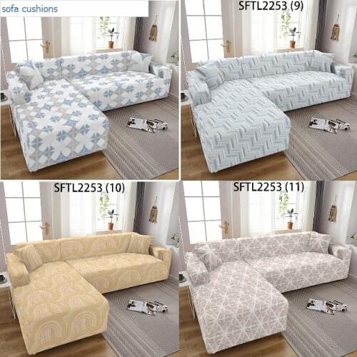 Color geometric stripes Puff seat sofa covers for living room Elastic sofa cover Armchair cover Plaids and covers sofa cushions