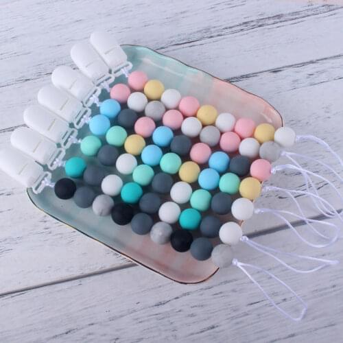 Baby Pacifier Chain Silicone Beads Pacifier Rope Silicone Teether Anti-Chain Mother And Baby Supplies