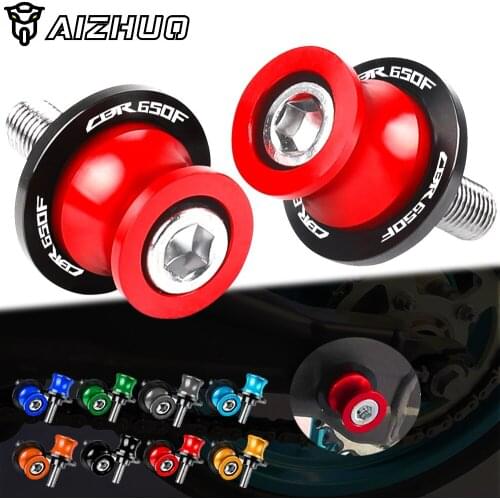 FOR HONDA CBR650F CB650F CBR CB 650F 2014 2015 Motorcycle Accessories 8MM Swingarm Slider Spools Stand Screws CNC CBR 650 F LOGO