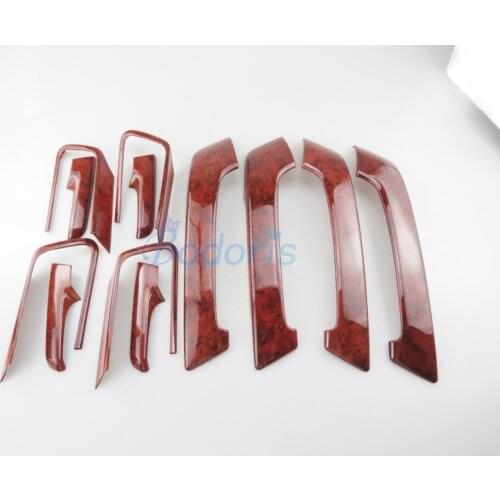 For Toyota Land Cruiser Prado FJ150 2010-2018 Interior Wooden Color Door Armrest Holder Trim Overlay Prado Accessories