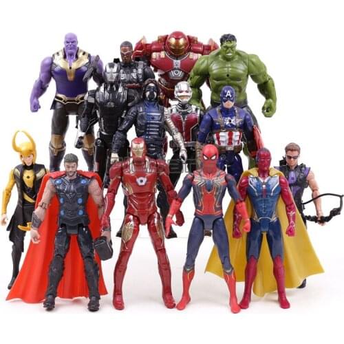 Avengers Infinity War Thanos Iron Man Captain America Thor Hulkbuster Spiderman PVC Action Figures Toys 14pcs/set