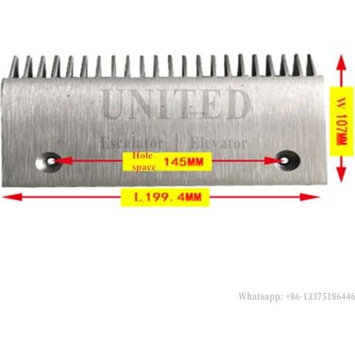 Escalator Aluminum Comb Plate SMR313609 L199.4mm W107mm Hole Space 145mm 22Teeth CENTER MIDDLE