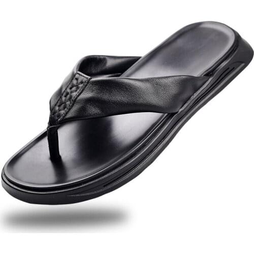 Flip Flops Outdoor Sandals Men Platform Sandals Men Slippers Genuine Leather Roman Cowhide Summer Sandals Designer Slippers Mens